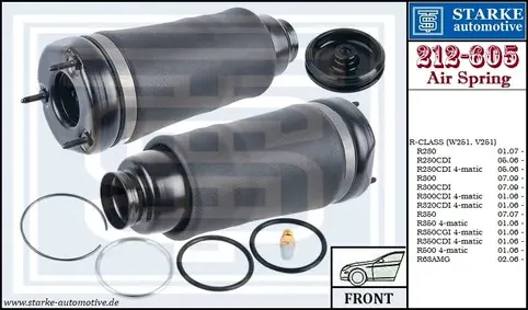 Пневмобаллон MER W251 передний (Starke). Артикул 212605