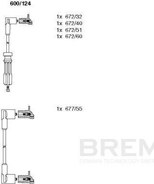 Высоковольтные провода (провода зажигания) (комплект) Bremi для Volvo 960 I 1990-1993. Артикул 600/124