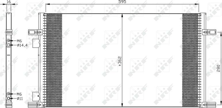 Радиатор кондиционера (конденсатор) NRF (алюминий). Артикул 35298