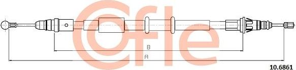 Трос ручника (тросик ручного тормоза) Cofle. Артикул 92.10.6861