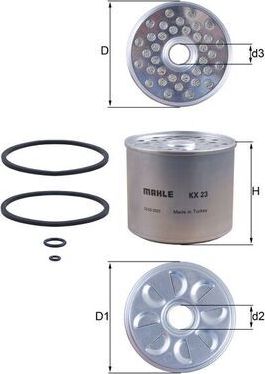 Топливный фильтр Mahle. Артикул KX 23D