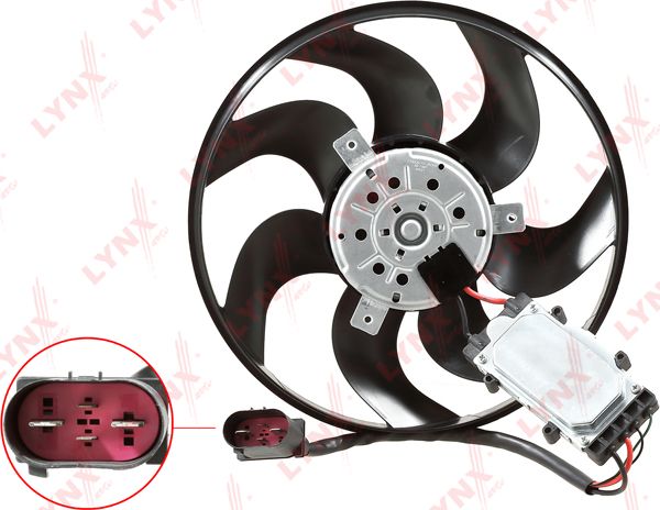 Вентилятор радиатора двигателя LYNXauto для Porsche Cayenne I (955) 2002-2010. Артикул RF-1667