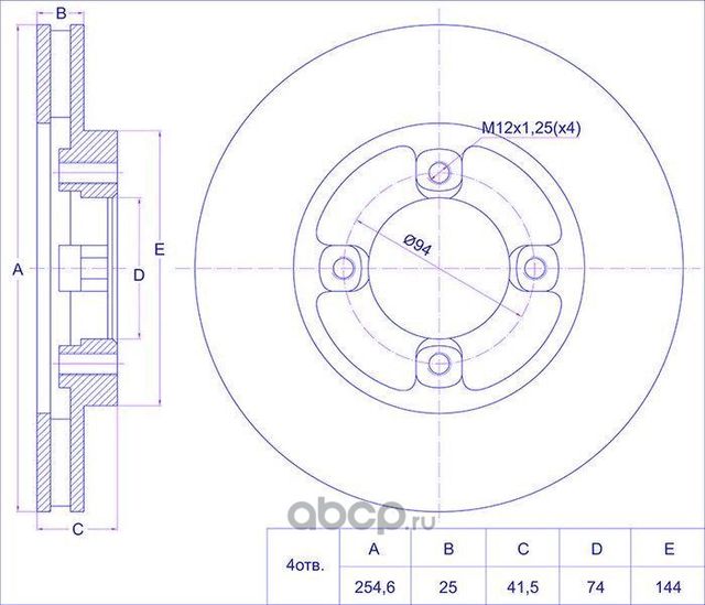 Диск тормозной (TI-Guar). Артикул TG4351228130