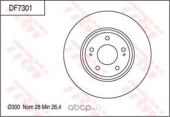 Диск тормозной TRW DF7301 TRW. Артикул DF7301