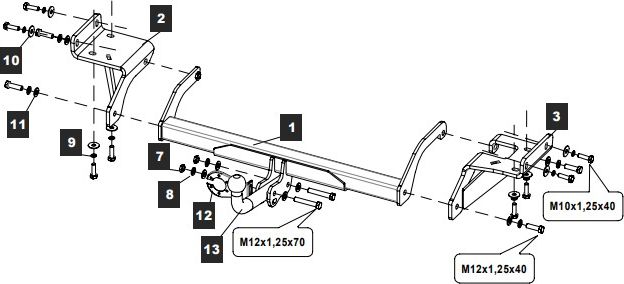 Фаркоп Baltex для Kia Sportage IV до рестайлинга 2016-2018. Артикул 10309912