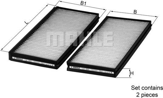 Салонный фильтр Mahle. Артикул LA 365/S