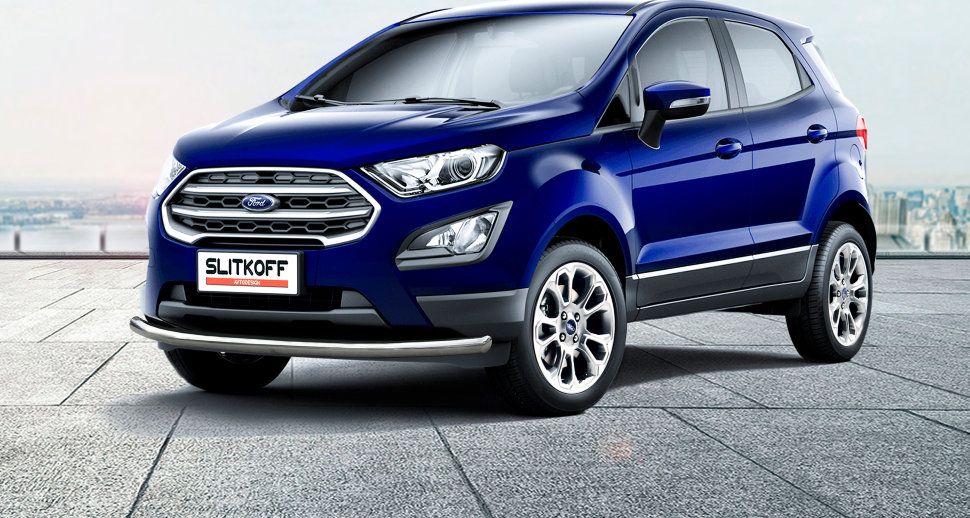 Защита Slitkoff переднего бампера d57 для Ford EcoSport I рестайлинг 2017-2026. Артикул FES002