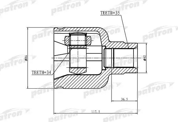 Шрус внутренний (граната) Patron. Артикул PCV1228