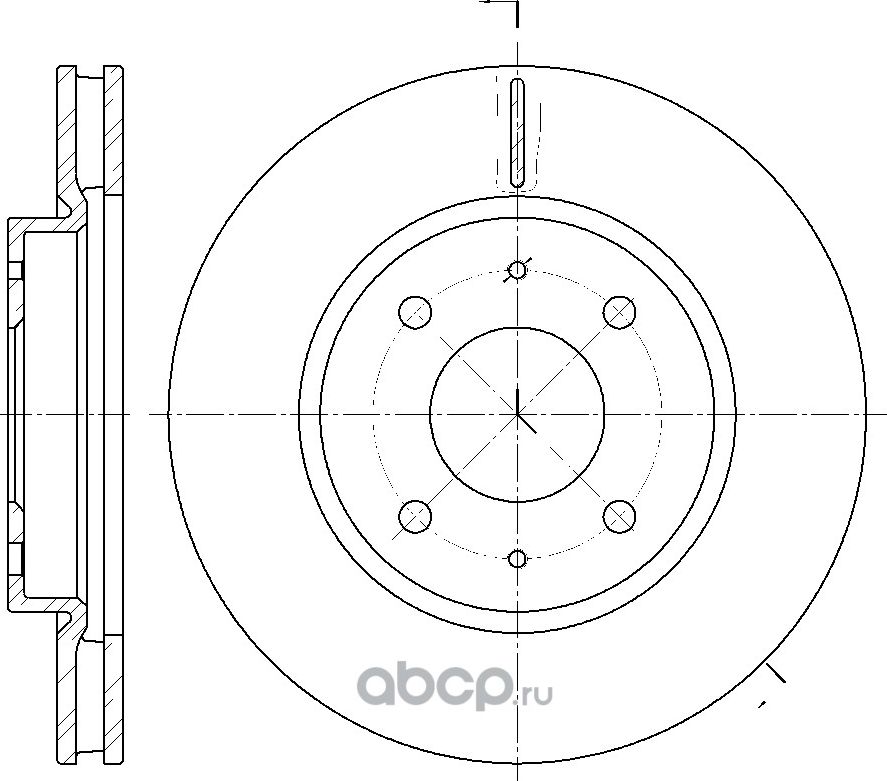 Диск тормозной вентилируемый (G-Brake). Артикул GR02974