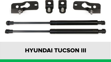 Амортизаторы (упоры) капота Pneumatic для Hyundai Tucson III 2018-2021. Артикул KU-HY-TS03-01