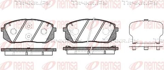 Тормозные колодки Remsa передние для Hyundai Genesis I 2008-2014. Артикул 1302.22