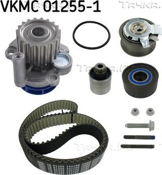 Помпа (водяной насос) с комплектом ремня ГРМ SKF для SEAT Toledo III 2004-2009. Артикул VKMC 01255-1