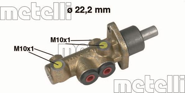 Тормозной цилиндр главный Metelli (Чугун). Артикул 05-0278
