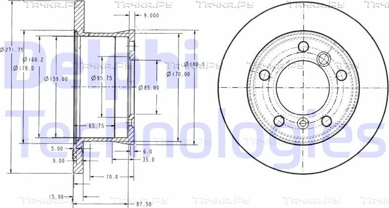 Тормозной диск Delphi. Артикул BG3237