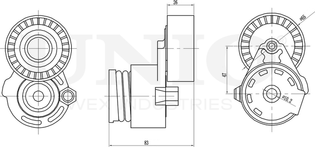 Натяжитель/демпфер ремня (Unio). Артикул TNS-10186