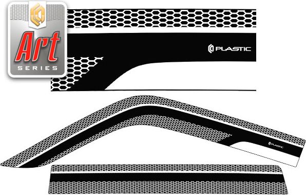 Дефлекторы СА Пластик для окон (Серия "Art" серебро) Nissan Patrol 2005-2010. Артикул 2010032700579