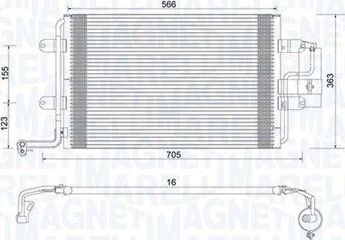 Радиатор кондиционера (конденсатор) Magneti Marelli. Артикул 350203735000