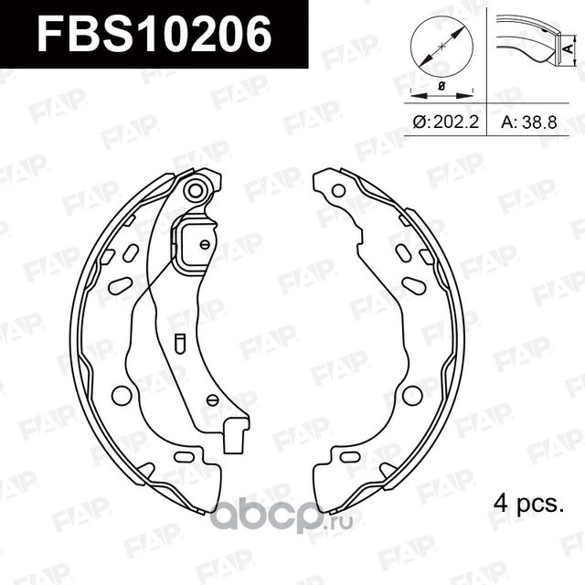 Колодки барабанные задние (FAP). Артикул FBS10206