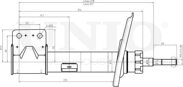 Амортизатор подвески (Unio). Артикул SAB-10234