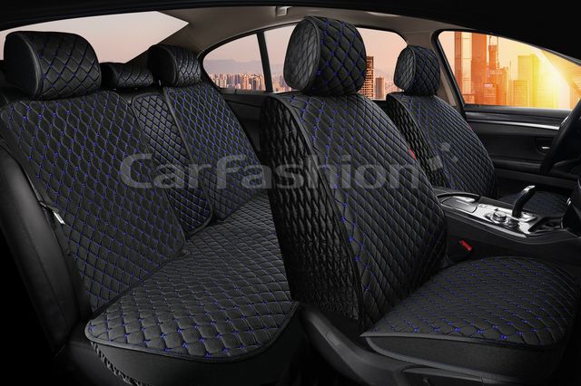 Накидки универсальные CarFashion Sultan Plus для авто, цвет Черный/Черный/Синий. Артикул 22724