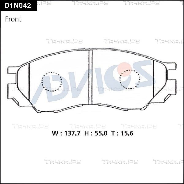 Тормозные колодки Advics передние для Mitsubishi L400 1995-2005. Артикул D1N042
