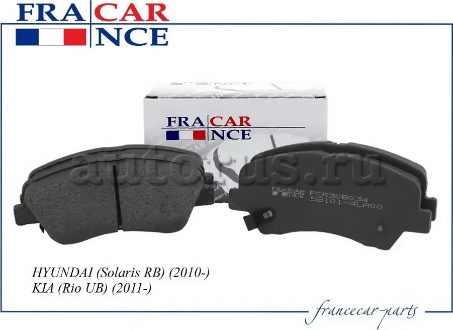 Колодка дискового тормоза передняя (Francecar). Артикул FCR30B034