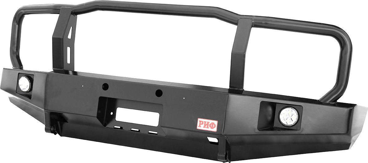 Бампер силовой РИФ передний c доп. фарами и защитной дугой для Toyota Land Cruiser 76/78 2007-2026. Артикул RIF076-10350