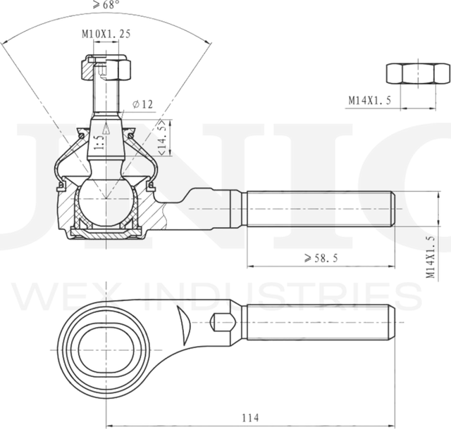 Наконечник рулевой тяги (Unio). Артикул SSP-10070