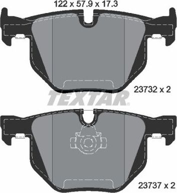 Тормозные колодки Textar Q+ задние для BMW 5 V (E60/E61) 2001-2010. Артикул 2373201