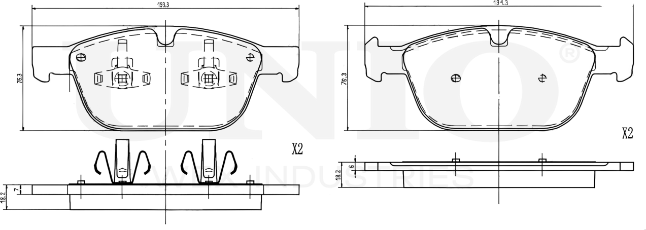 Колодки тормозные диск. передние Volvo XC60 08-, XC90 02- (Unio). Артикул BRP-20030