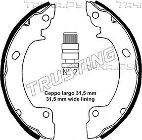 Тормозные колодки Trusting задние для Hyundai Scoupe 1990-1996. Артикул 046.200