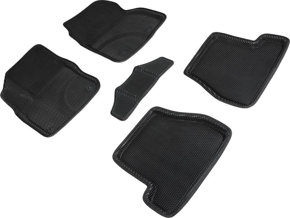 Коврики Seintex 3D EVA Соты для салона Ford Focus III рестайлинг АКПП 2015-2019 ЧЕРНЫЕ. Артикул 95252