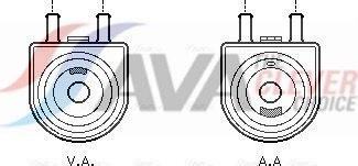 Радиатор масляный (маслоохладитель) для двигателя AVA (алюминий). Артикул PE3285