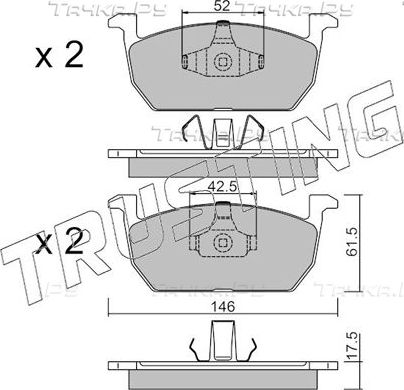 Тормозные колодки Trusting передние для Volkswagen Polo VI 2017-2026. Артикул 1214.0