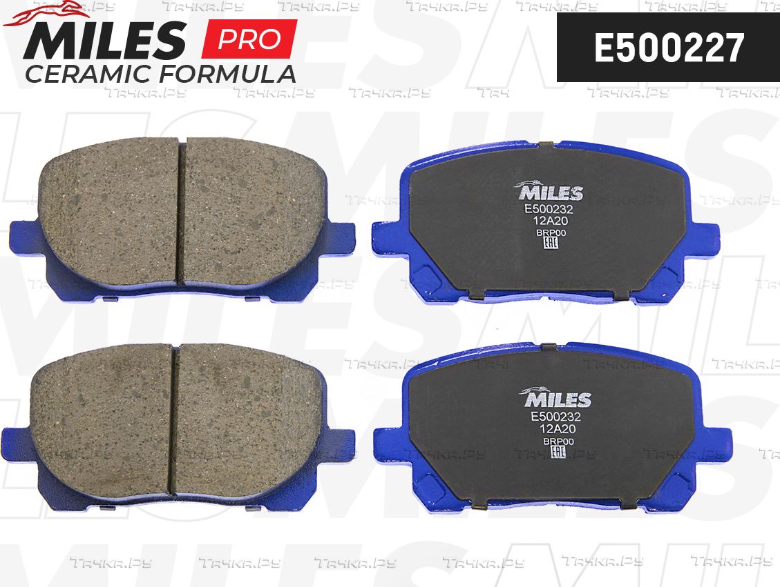 Тормозные колодки Miles (Керамика) передние для Toyota Ipsum II (M20) 2001-2010. Артикул E500232