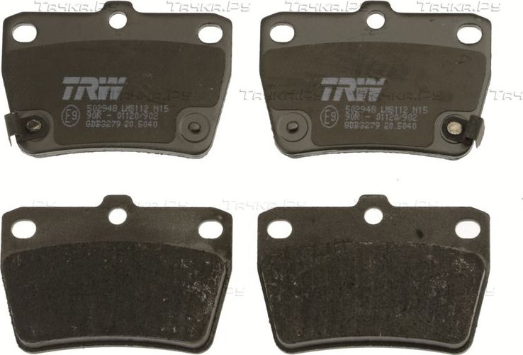 Тормозные колодки TRW COTEC задние для Toyota RAV4 II (XA20) 2000-2005. Артикул GDB3279