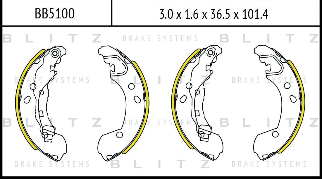BB5100_колодки барабанные зад.!/ Nissan Micra K12 1.2-1.5DCi 03 (Blitz). Артикул BB5100