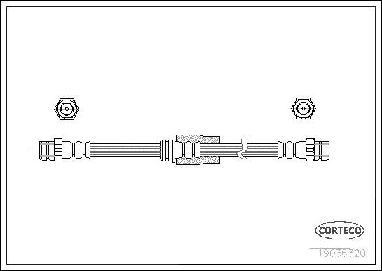 Тормозной шланг Corteco передний для Audi S3 II (8P) 2006-2013. Артикул 19036320