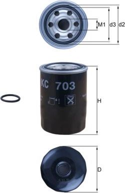 Топливный фильтр Mahle. Артикул KC 703D