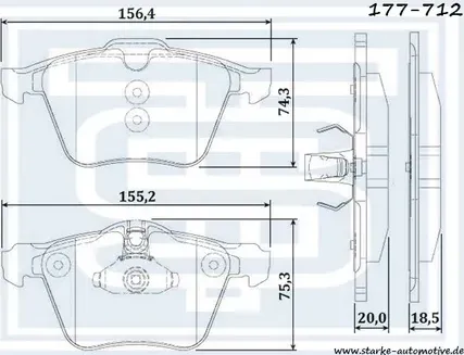 Колодки тормозные передние (Starke). Артикул 177712