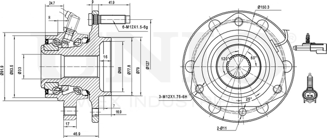 Ступица колеса с интегрированным подшипником (Unio). Артикул HUB-20114