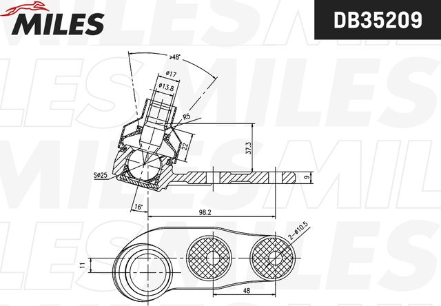 Шаровая опора Miles передняя правая нижняя для Audi 80 IV (B3) 1986-1991. Артикул DB35209