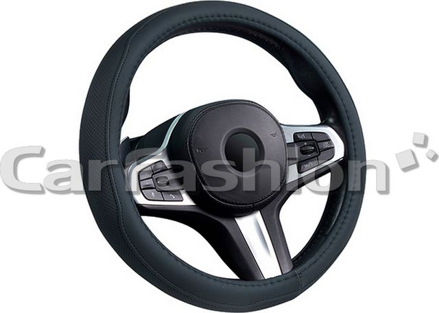 Оплётка на руль CarFashion Derby XL (размер XL, экокожа, цвет ЧЕРНЫЙ/ЧЕРНЫЙ). Артикул 31691
