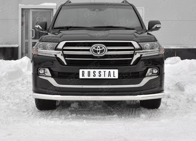Защита RusStal переднего бампера d76 секции для Toyota Land Cruiser 200 Executive Lounge 2018-2021. Артикул TLCZ-003115