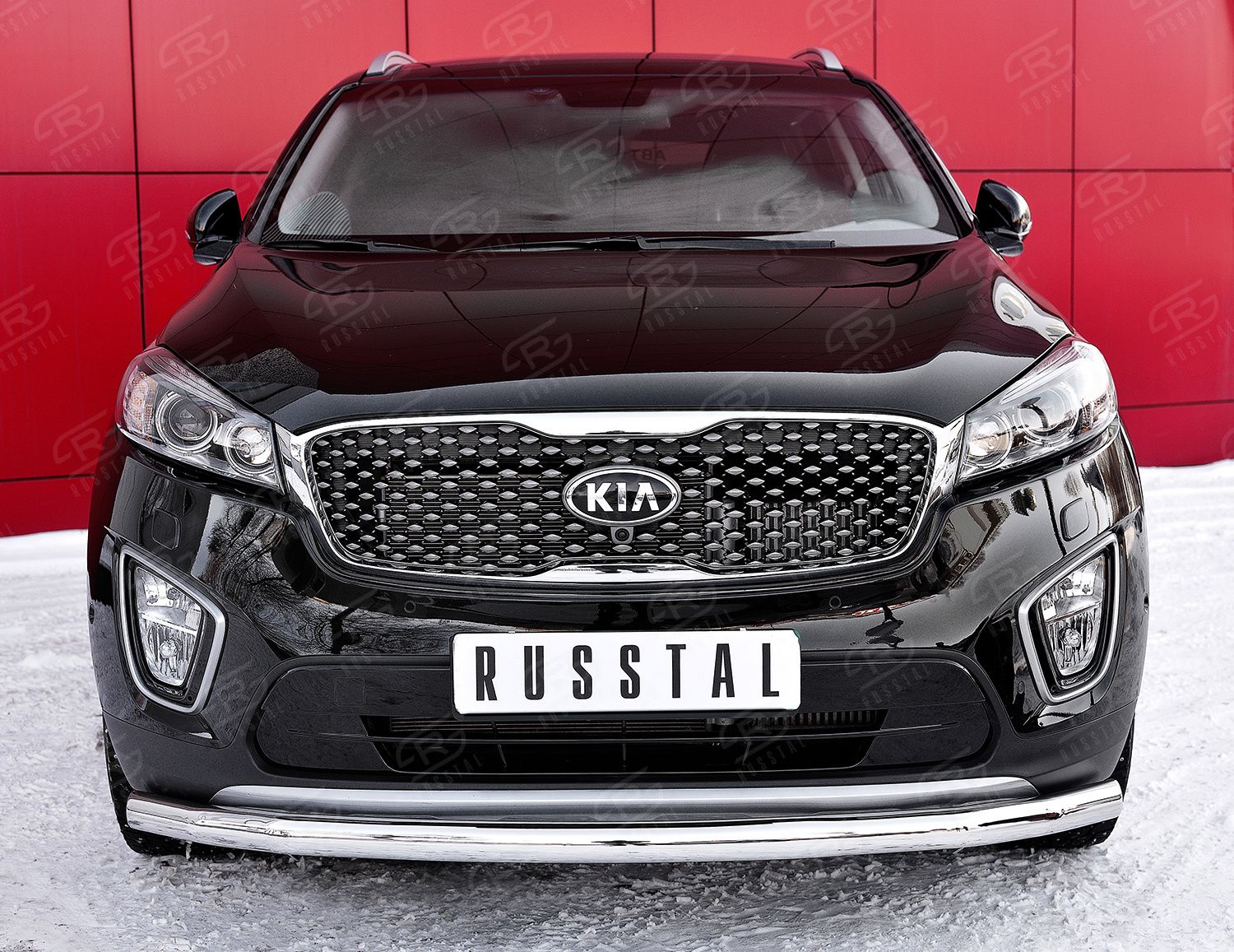 Защита RusStal переднего d63 секции для Kia Sorento III Prime 2014-2017. Артикул KSPZ-002206