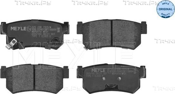 Тормозные колодки Meyle Original. Артикул 025 236 7315/W