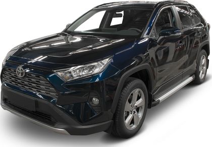Пороги алюминиевые Rival Silver для Toyota Rav4 XA50 2019-2024. Артикул F180AL.5710.1