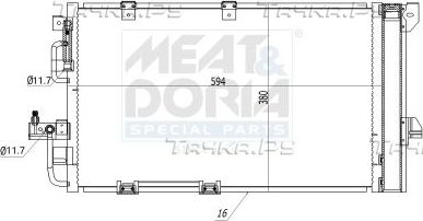 Радиатор кондиционера (конденсатор) Meat & Doria. Артикул 991088
