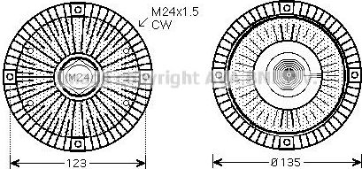 Муфта вентилятора (вискомуфта) AVA (алюминий). Артикул AIC285