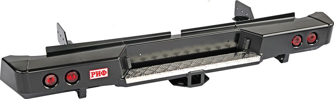 Бампер силовой РИФ задний с квадратом под фаркоп и фонарями для Fiat Fullback 2016-2026. Артикул RIFTMQ-20150